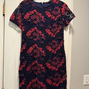 Banana Republic - Navy and Red Lace Dress